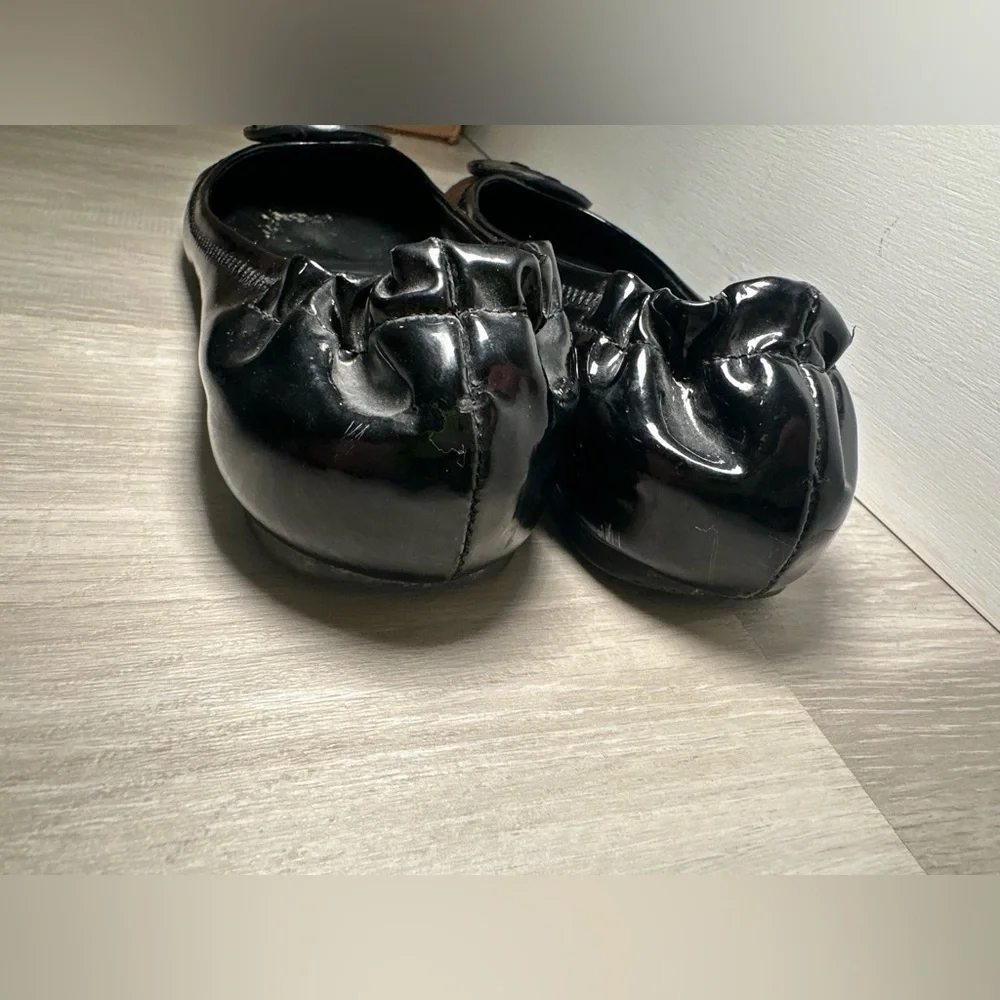 Tory Burch Minnie Travel Ballet black Flats women Sz 5